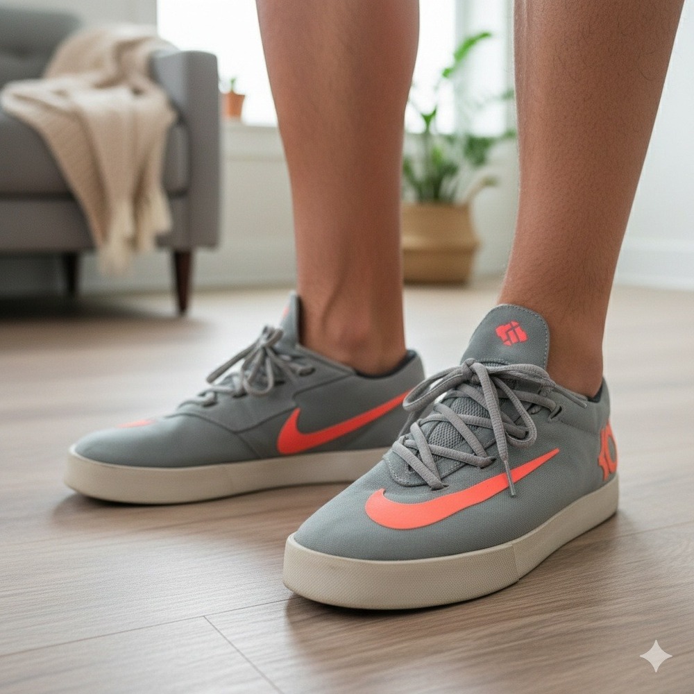 Nike Kevin Durant Trey 5 IV Gray Orange Low Top Basketball Shoes - Size 7Y